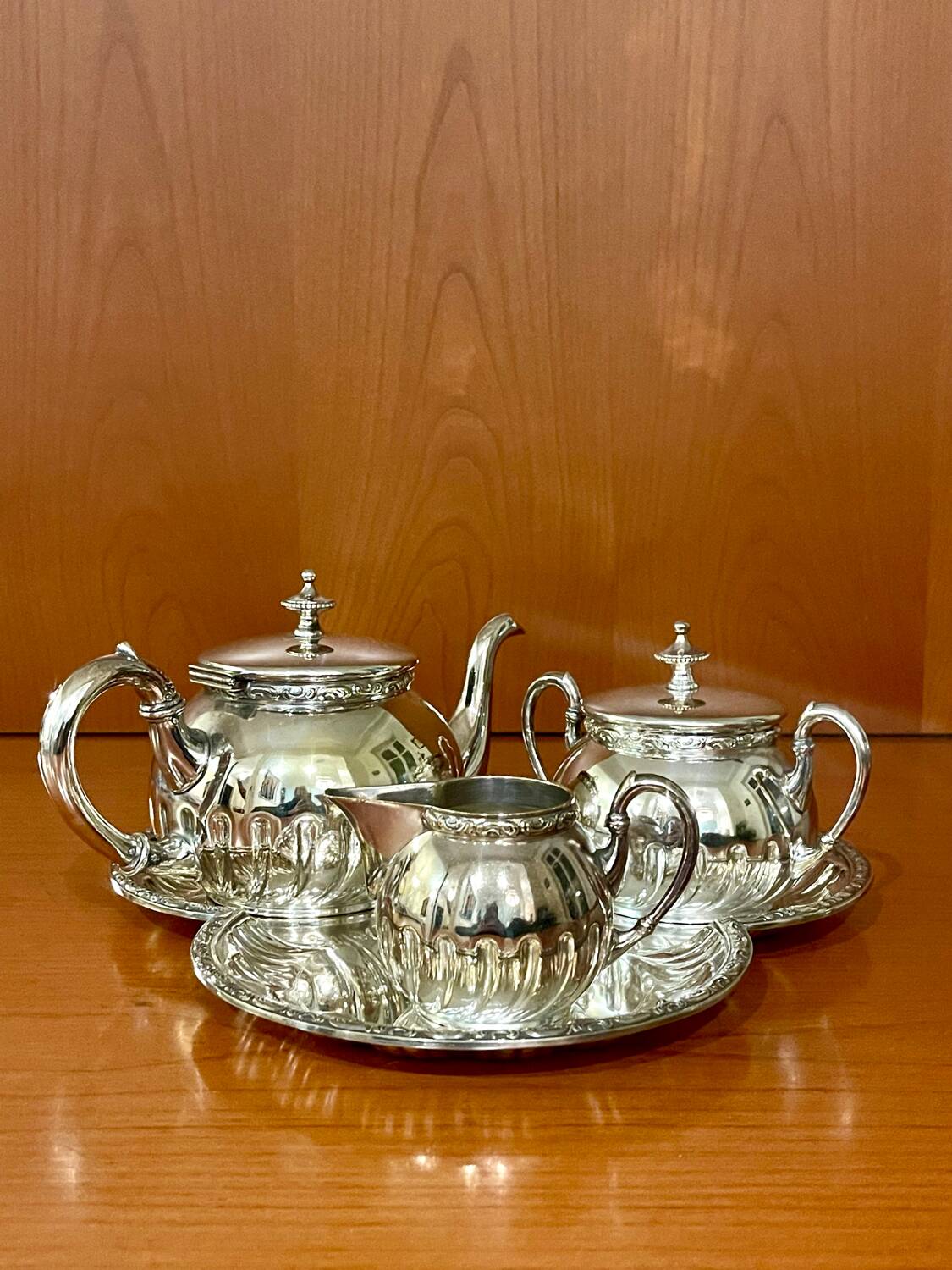 WMF tea set, silver-plated metal, 4 pieces