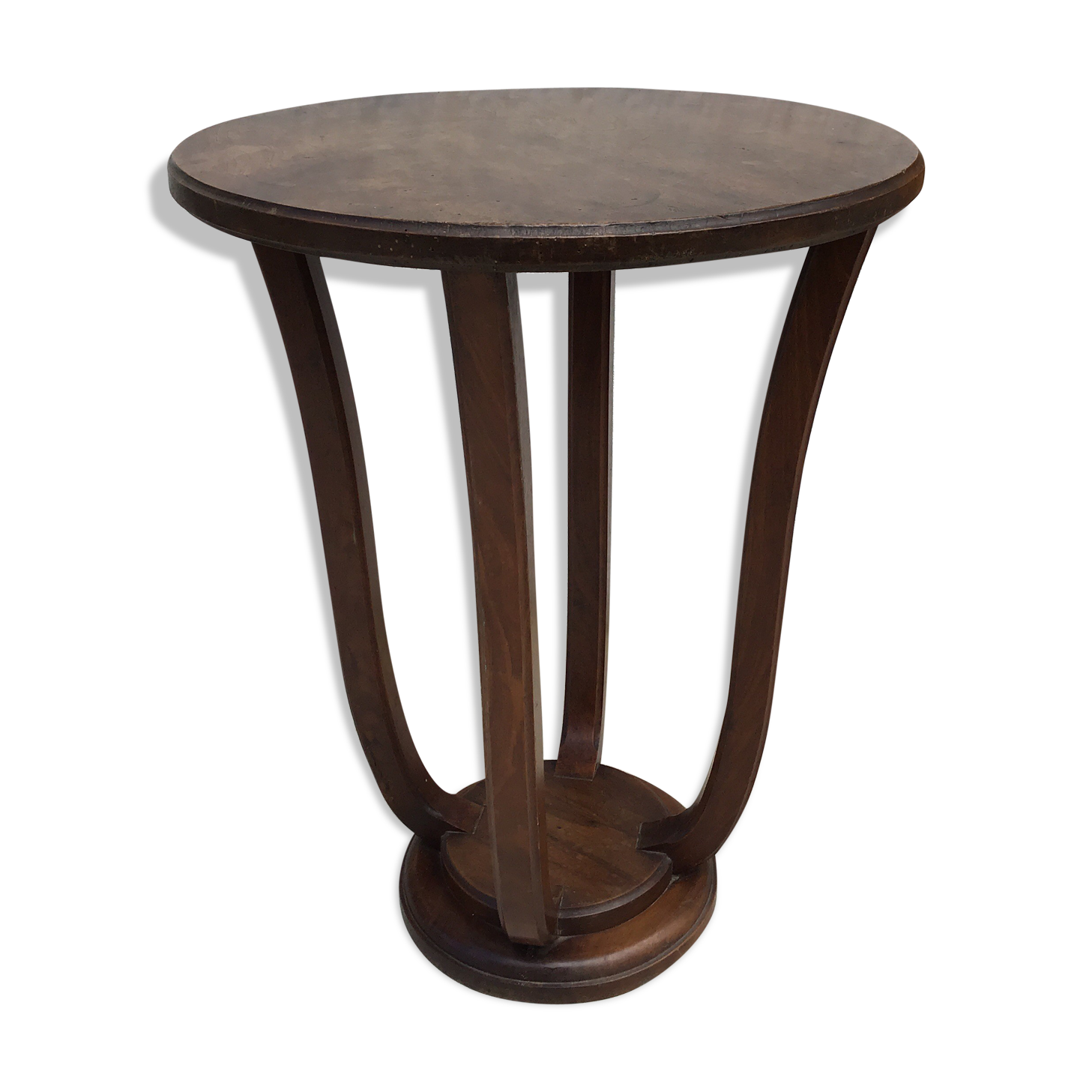 Art Deco side table walnut wood