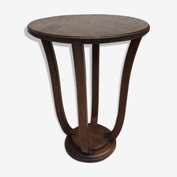 Guéridon Art Déco console bois noyer, table desserte