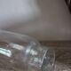 Vase Antique bottle Clear glass fine bubbles vase