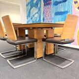 Ensemble exclusif de table à manger comprenant 6 chaises cantilever