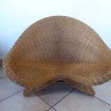 Fauteuil lotus en osier