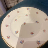 Dessert plate and porcelain dish with a multicoloured floral pattern vintage.