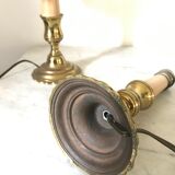 Pair of brass bedside lamps