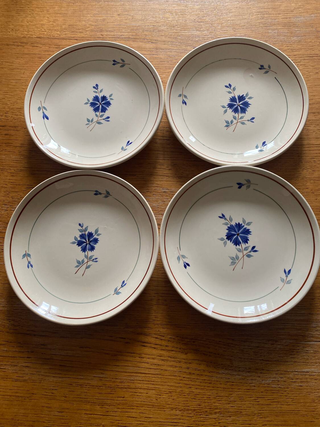 4 Saint Amand dessert plates, Prisca flowers model