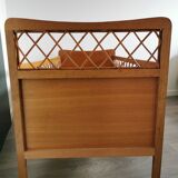 Rattan bed with compass feet