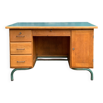 Schoolmaster desk 1950 in solid oak