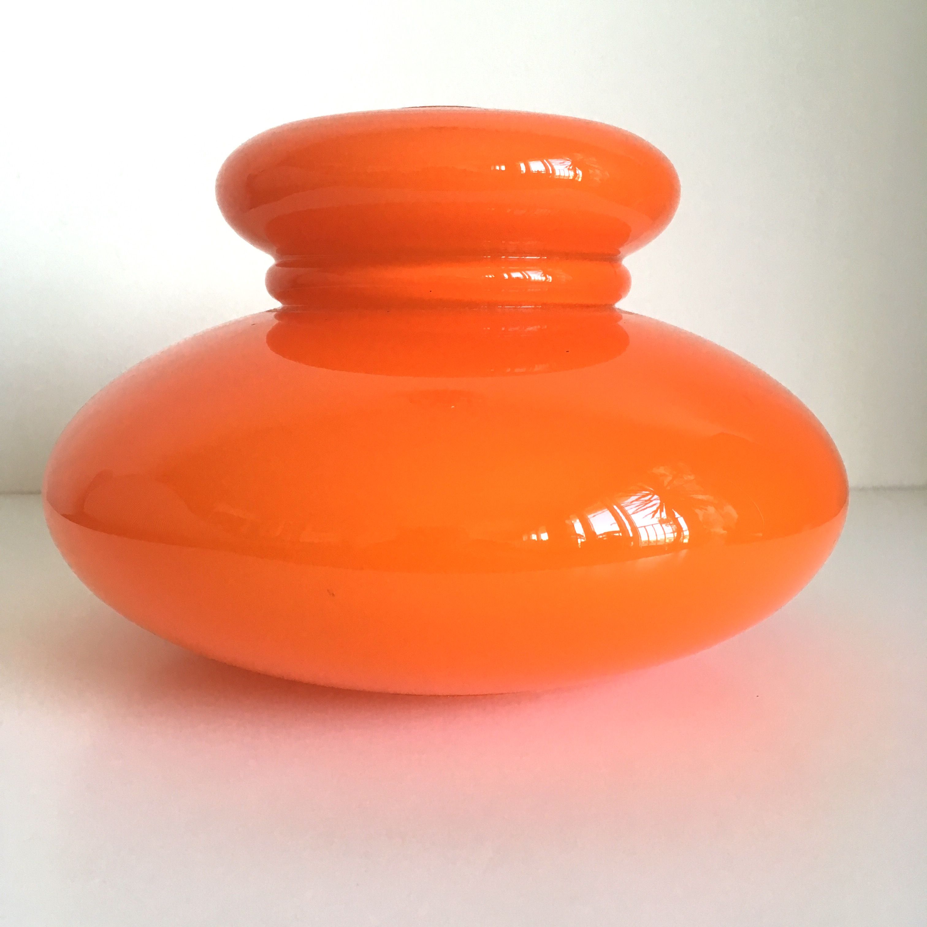 Lampshade for suspension, 60's vintage vintage orange opaline chandelier
