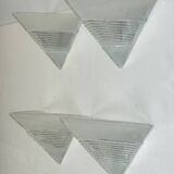 Postmodern Set of four large thick murano glass sconces by Mazzega. Italy 1980s