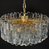 1 of 3 Palazzo chandelier in gilded brass and Murano glass, Kalmar, Austria, 1970s