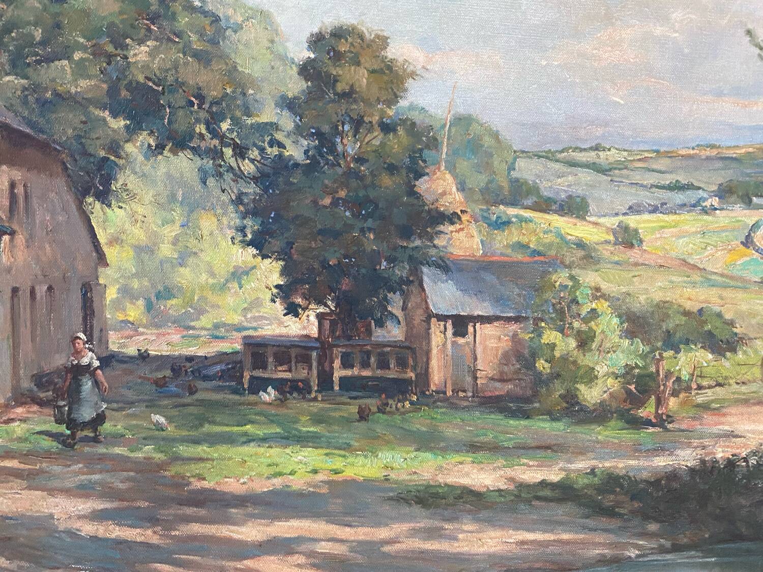 Farm landscape signed 19th-20th century