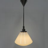 Art Deco school lamp with white glass shade