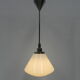Art Deco school lamp with white glass shade