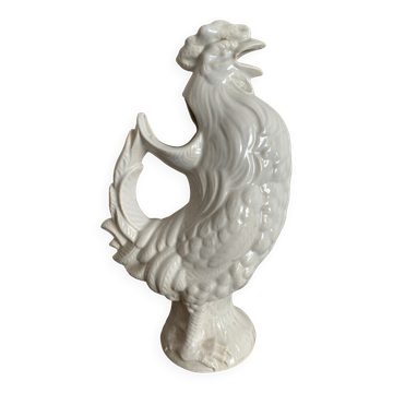 Antique jug in slipware, St Clément rooster jug.