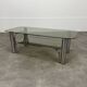 Chrome metal and smoked glass coffee table, 70s
