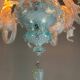 Lustre vénitien en verre de Murano bleu, vers 1950