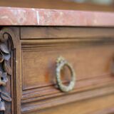 Buffet with mirror in solid walnut. Late 19th century, beautiful piece.