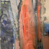 Vintage Modernists Oil Painting Still Life With Red Bottle, Signed Falck