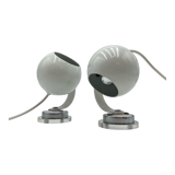 Ensemble de lampes eyeball en métal et plexiglas space age années 70