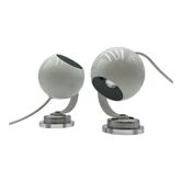 Ensemble de lampes eyeball en métal et plexiglas space age années 70