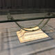Table basse fer et verre patine antique