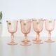 Set of 6 wine glasses in pink glass, Rosaline, by Arcoroc
