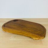Olive wood cutting board brutalist brass feet