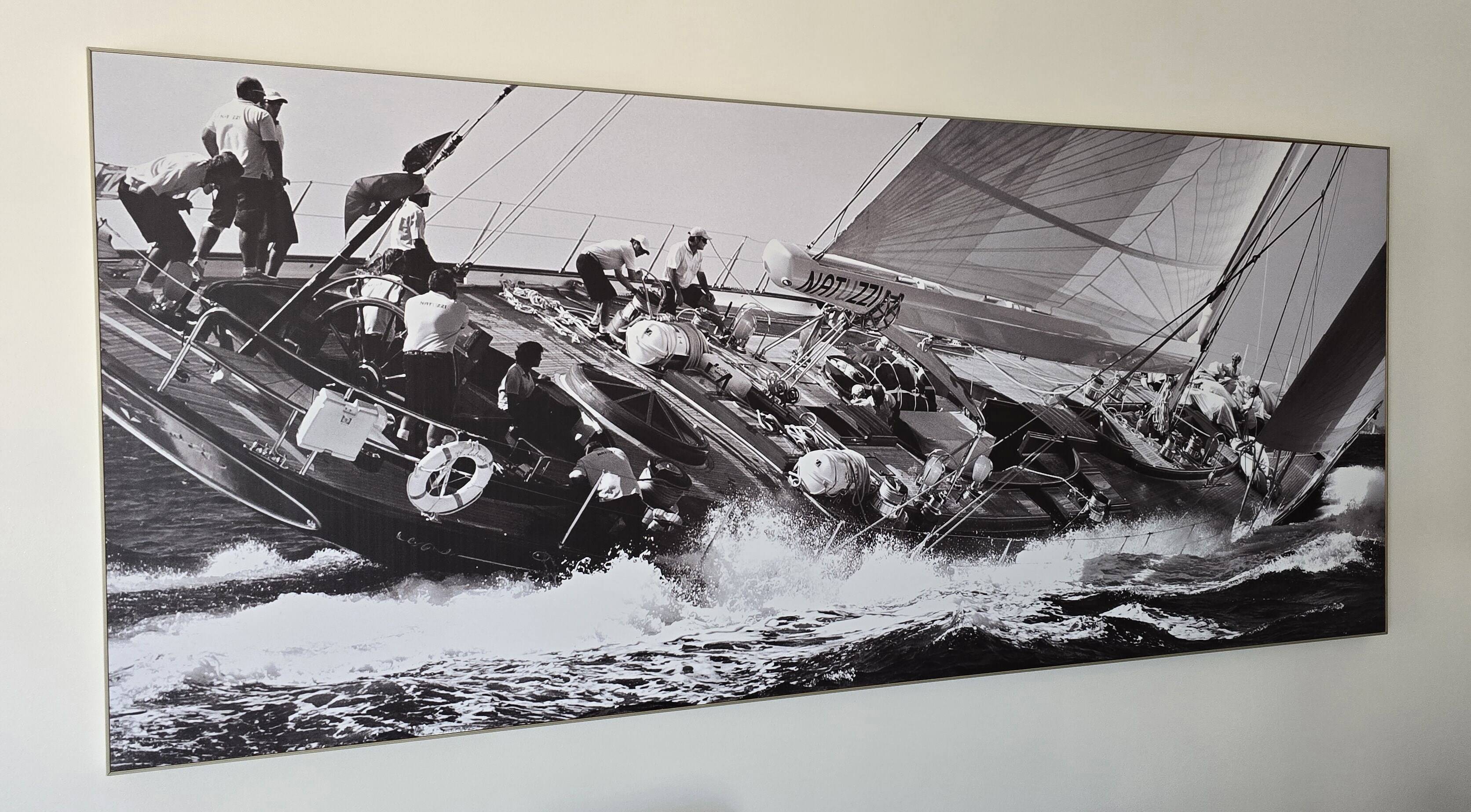 Screen print of a sailboat - large size 230 cm