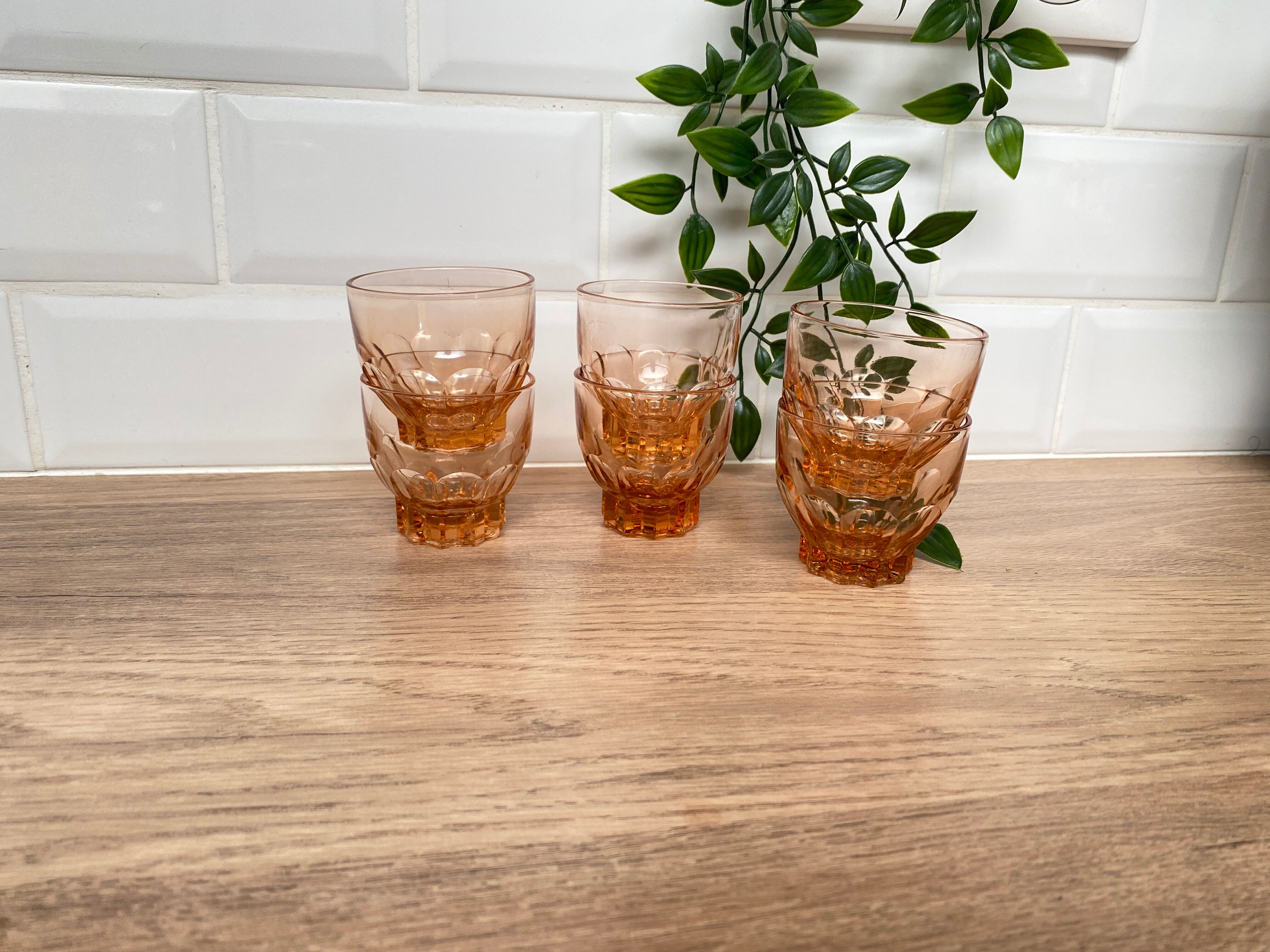 Set of 6 Luminarc pink star lenses