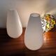 Pair of opaline glass tulip lamps, 1960s-70s