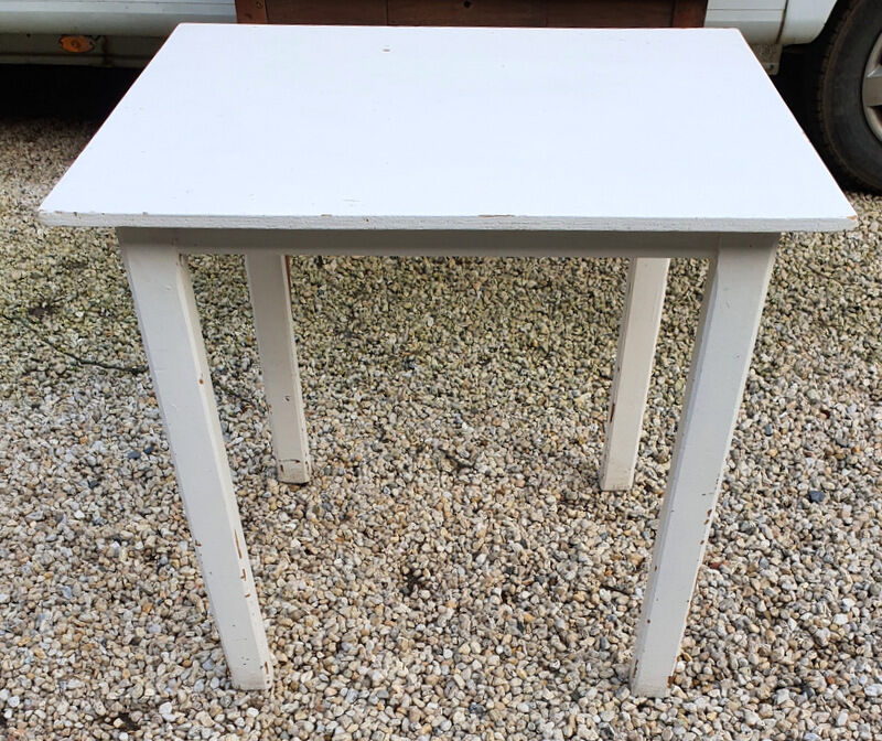 White painted wood table
