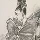 Emanuel ungaro - press sketch - fashion late 80s