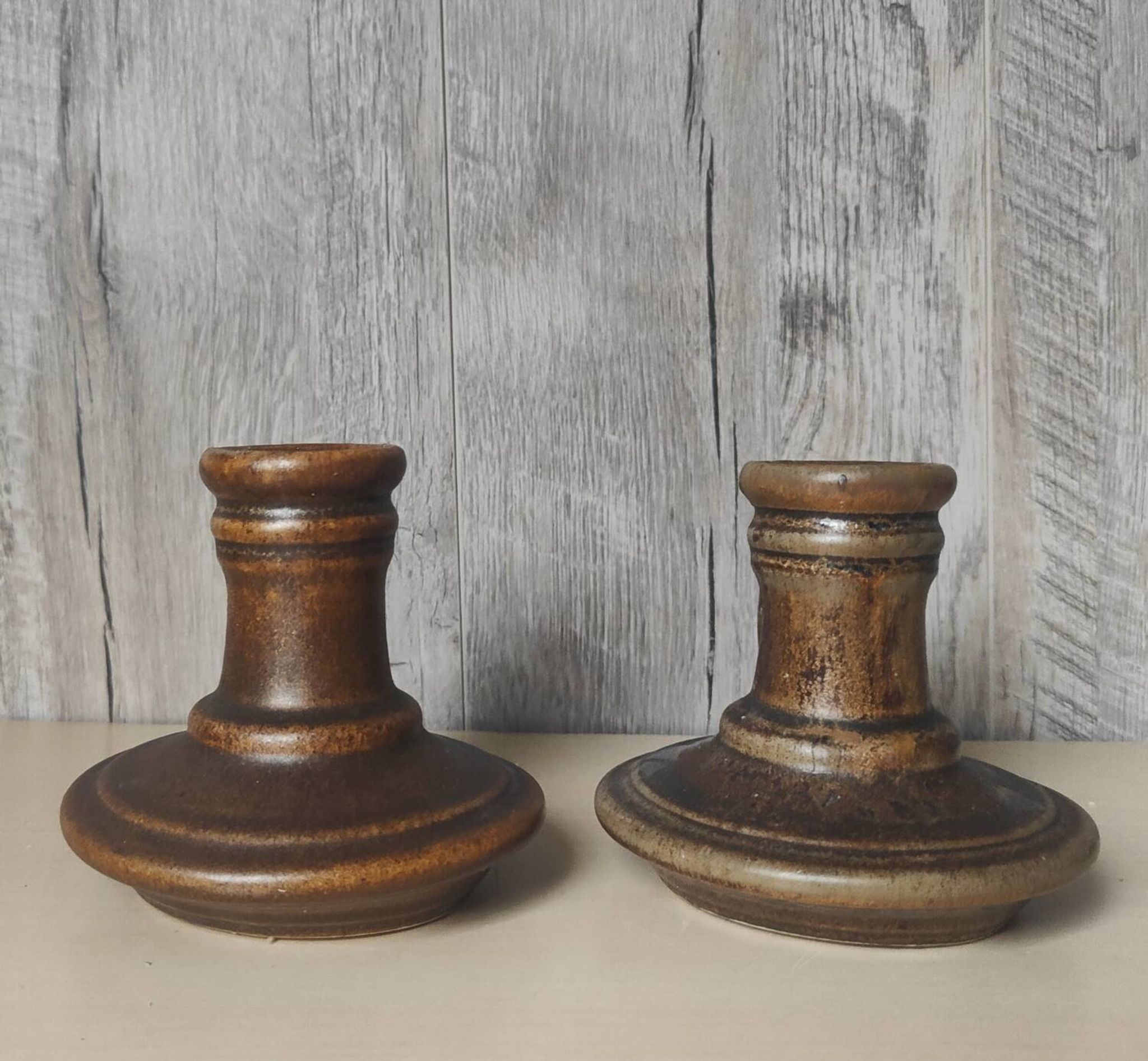 Pair of ceramic candlesticks