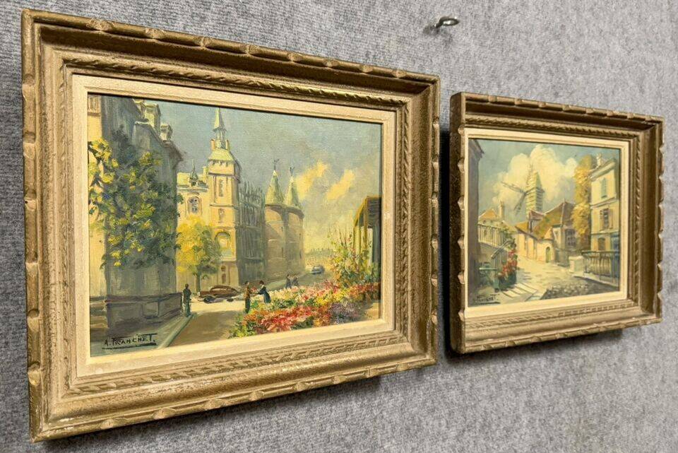 André FRANCHET (1896-1961): 2 oil paintings on canvas seen from Paris around 1940