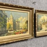 André FRANCHET (1896-1961): 2 oil paintings on canvas seen from Paris around 1940
