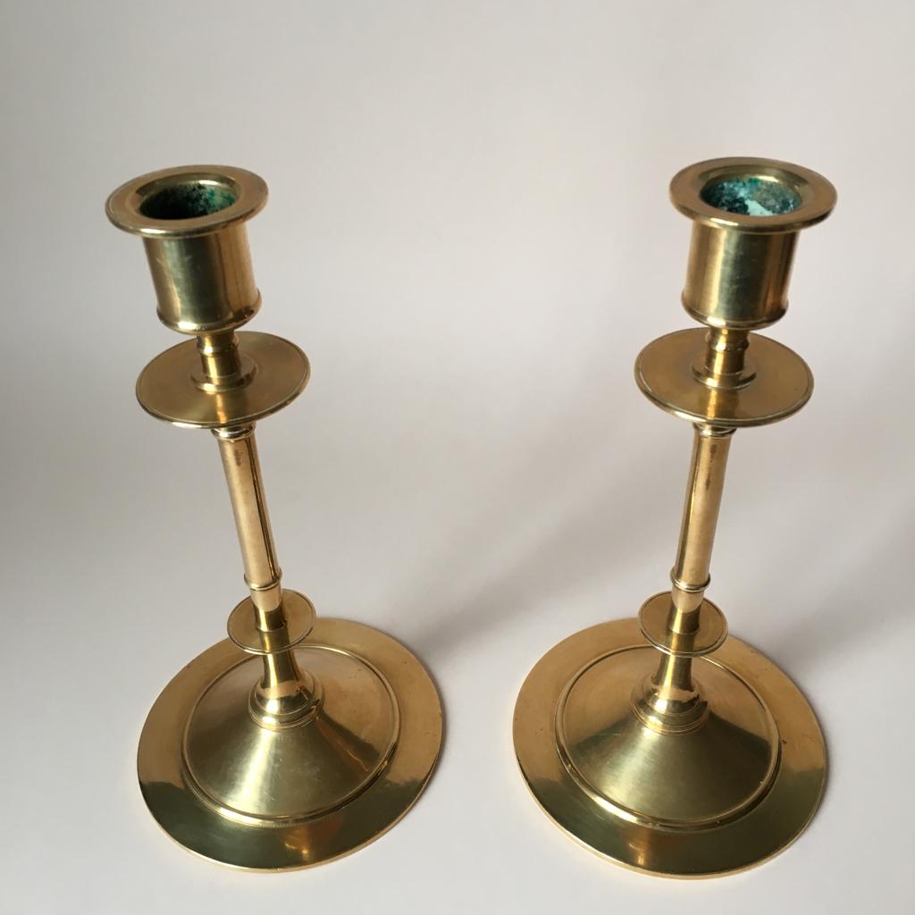 Vintage brass candle holders from Grillby Metallfabrik, set of 2