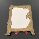 1 small art nouveau brass mirror