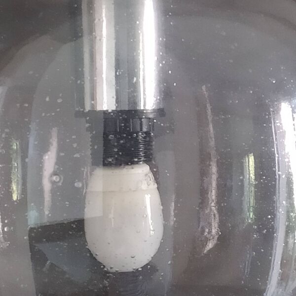 suspension vntage 1970 Limburg verre bullé et chrome