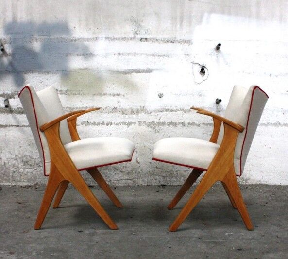 Fauteuil vintage beige clair