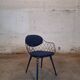 Magis Piña blue chair with metal frame and padded seat