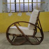 Fauteuil rotin 1960