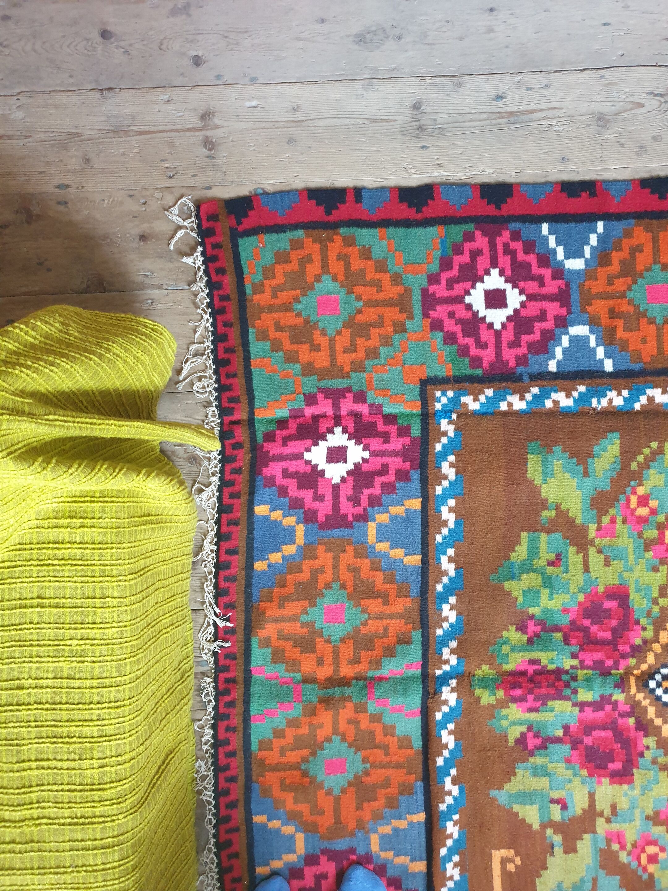 Large superb Romanian rug 316X182 cm with amazing bohemian floral design