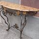 Console forged foot marble top