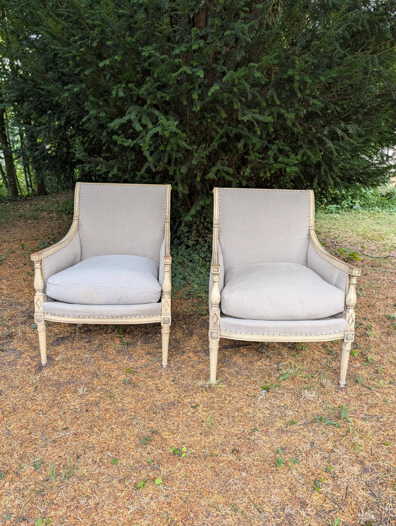 Paire de fauteuils directoire