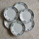 Set of 6 flat plates dark green garland old earthenware Badonviller Dinan