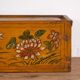 Antique Asian ochre-colored box with lotus flowers (c.1900) #1