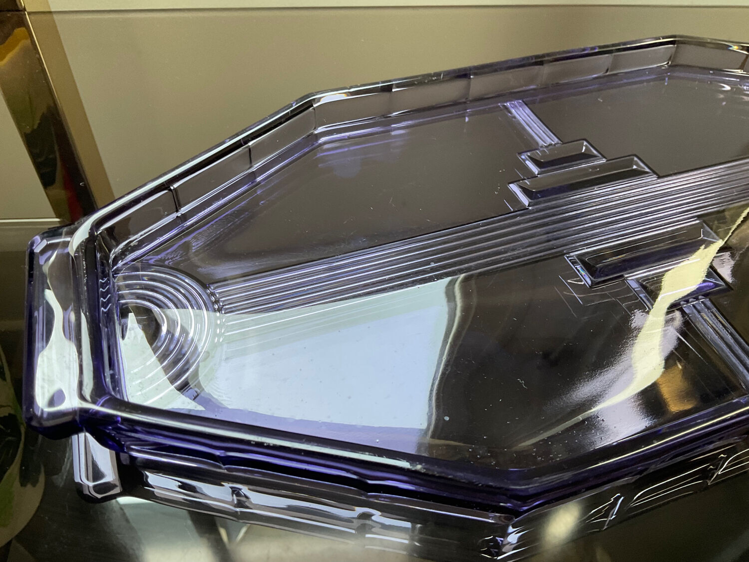 Art Deco crystal tray from Val Saint Lambert