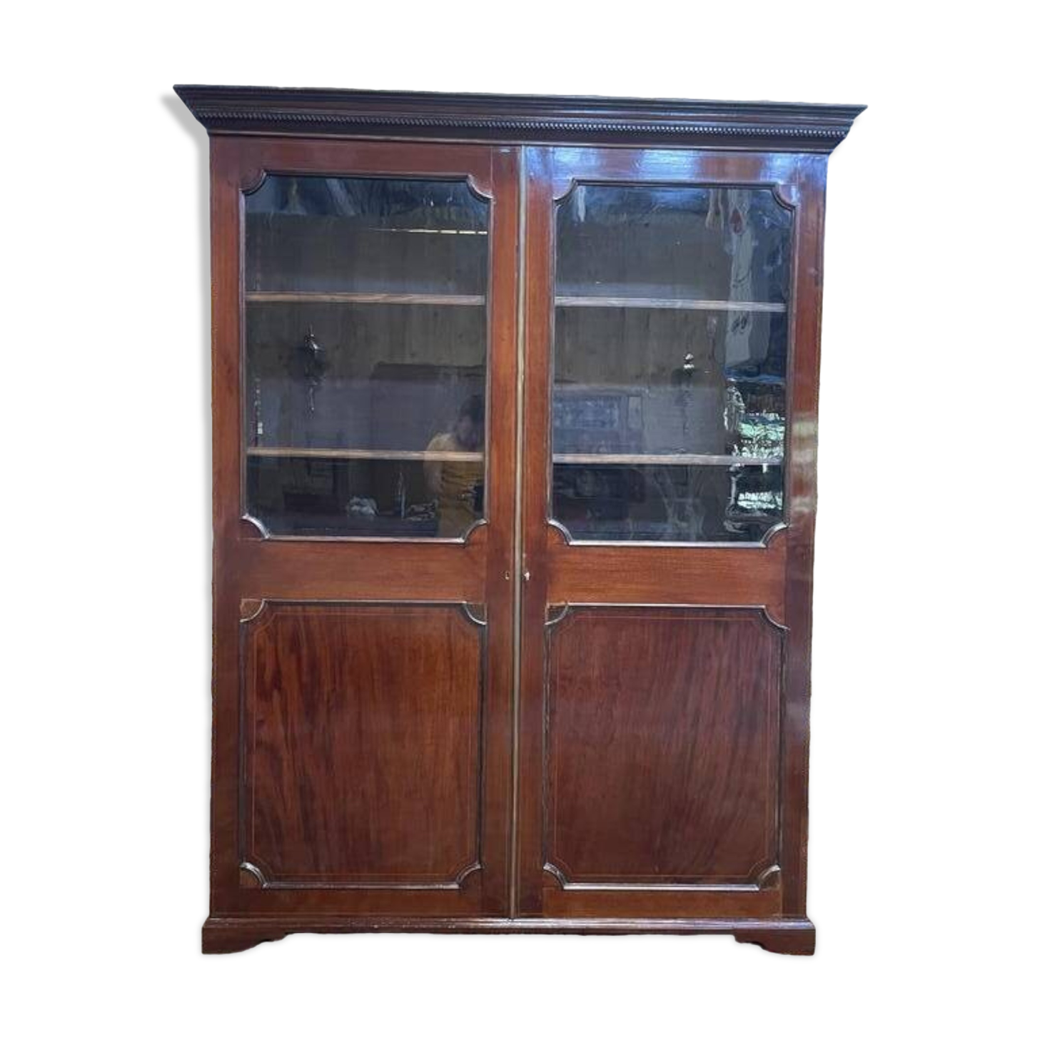Bibliothèque - Vitrine anglaise en acajou