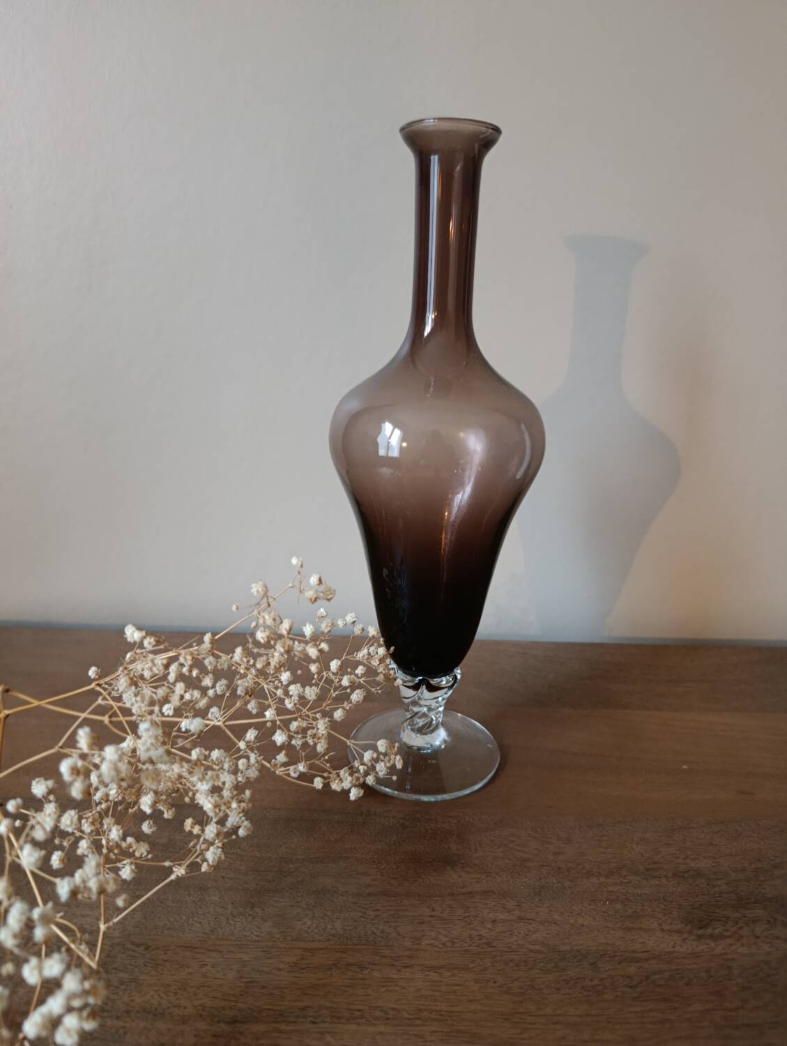 Vintage smoked blown glass vase from Empoli