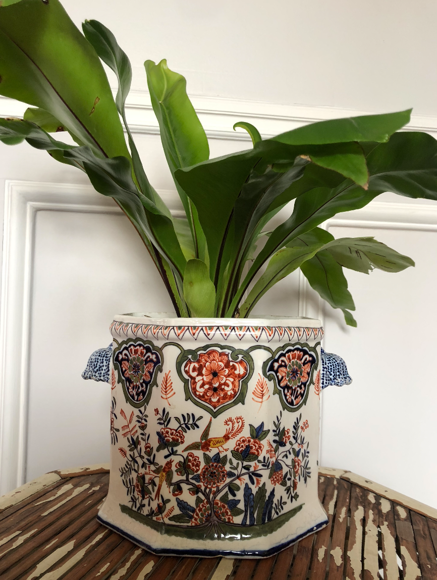 Potenware cover Desvres Rouen pattern